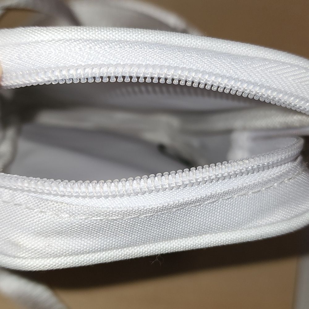 White Crossbody Bag Purse Canvas Zipper Crossbody Adjustable Equality LBGTQ New - Picture 4 of 5